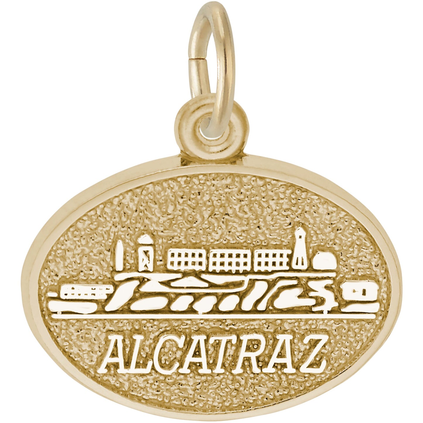 Alcatraz Oval Charm - Metal - Sterling Silver