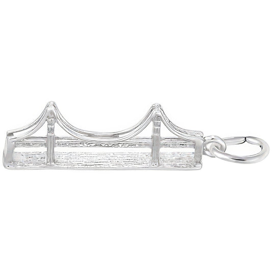 Sterling Silver Golden Gate Bridge Charm - 9mm x 21mm