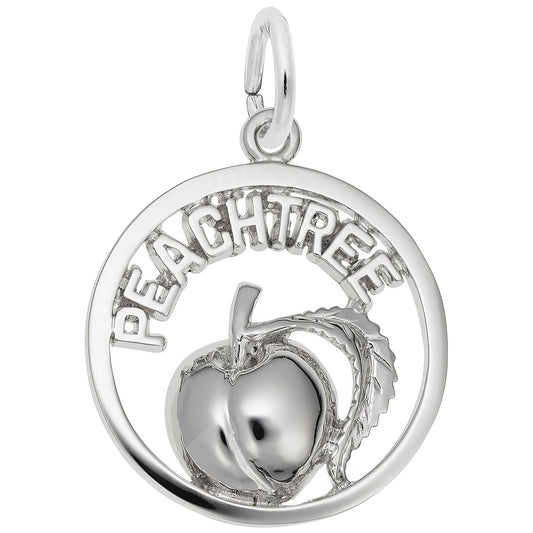 Peachtree Peach Open Charm - Metal - Sterling Silver