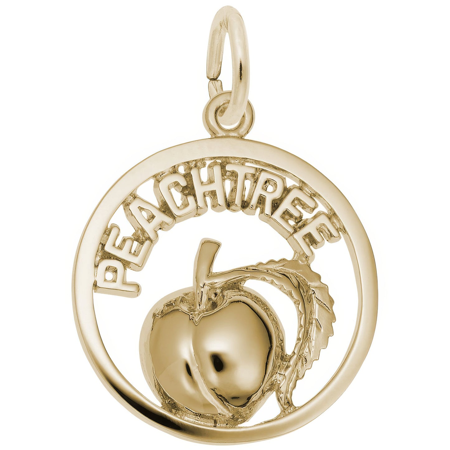 Peachtree Peach Open Charm - Metal - Sterling Silver