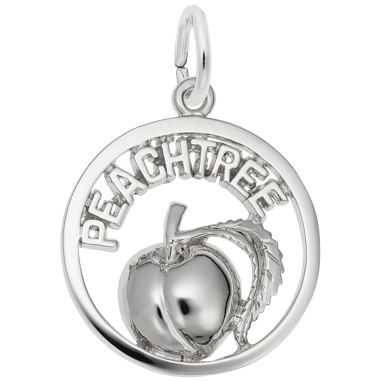 Peachtree Peach Open Charm - Metal - Sterling Silver