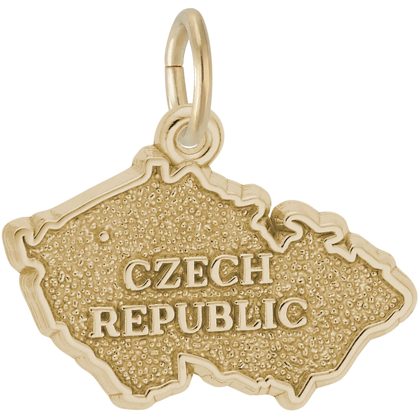 Czech Republic Map Charm - Metal - Sterling Silver