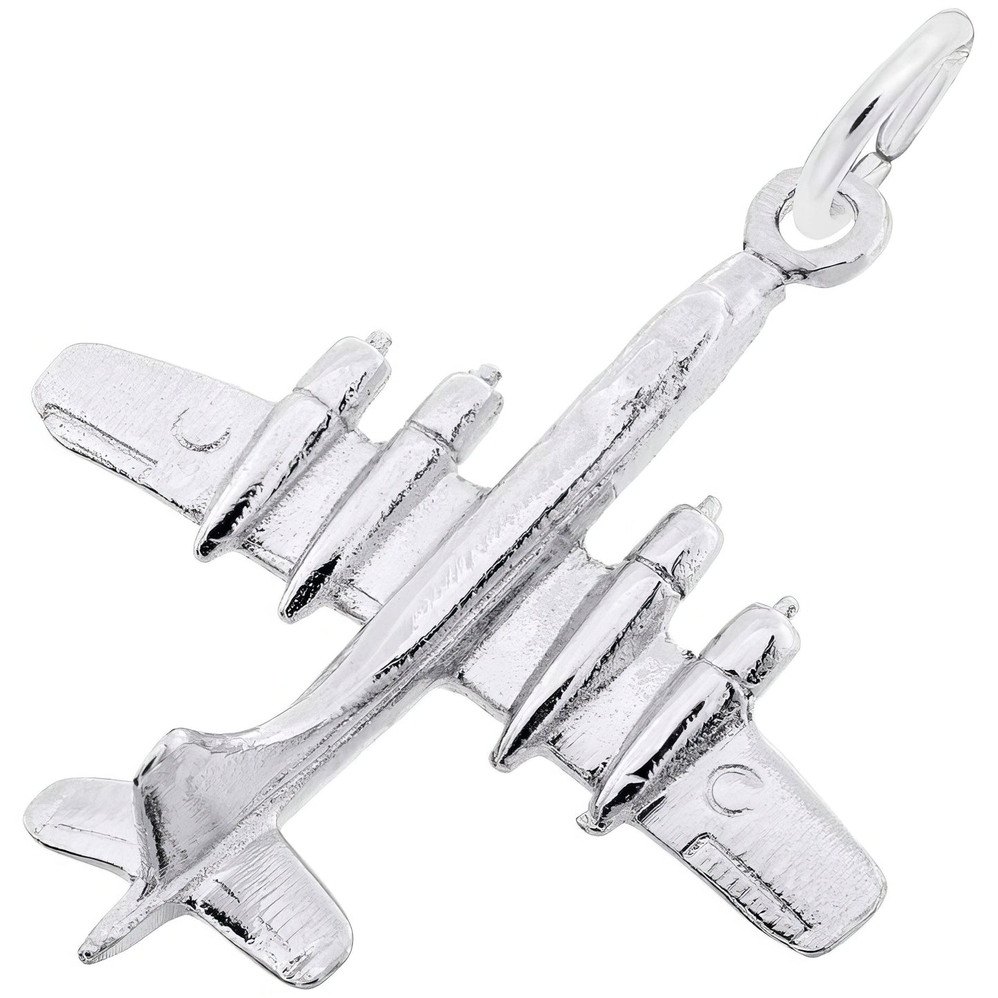 Plane Charm, Sterling Silver