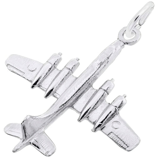 Plane Charm, Sterling Silver