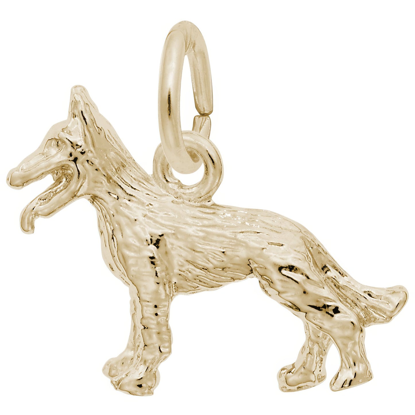 Small German Shepherd Dog Charm - Metal - Sterling Silver