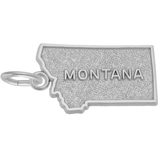 Montana Map Charm - Metal - Sterling Silver