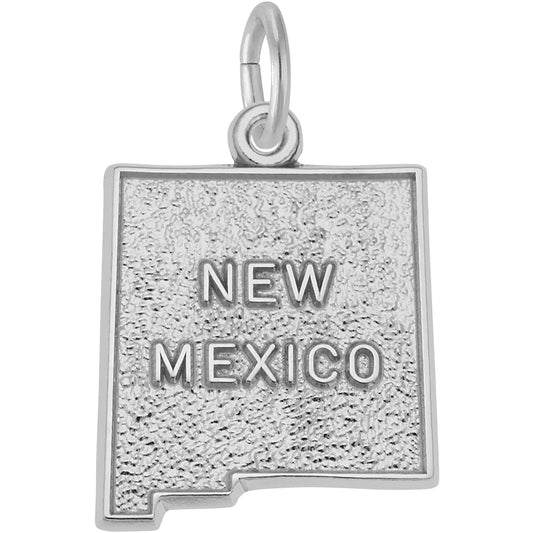New Mexico Map Charm - Metal - Sterling Silver