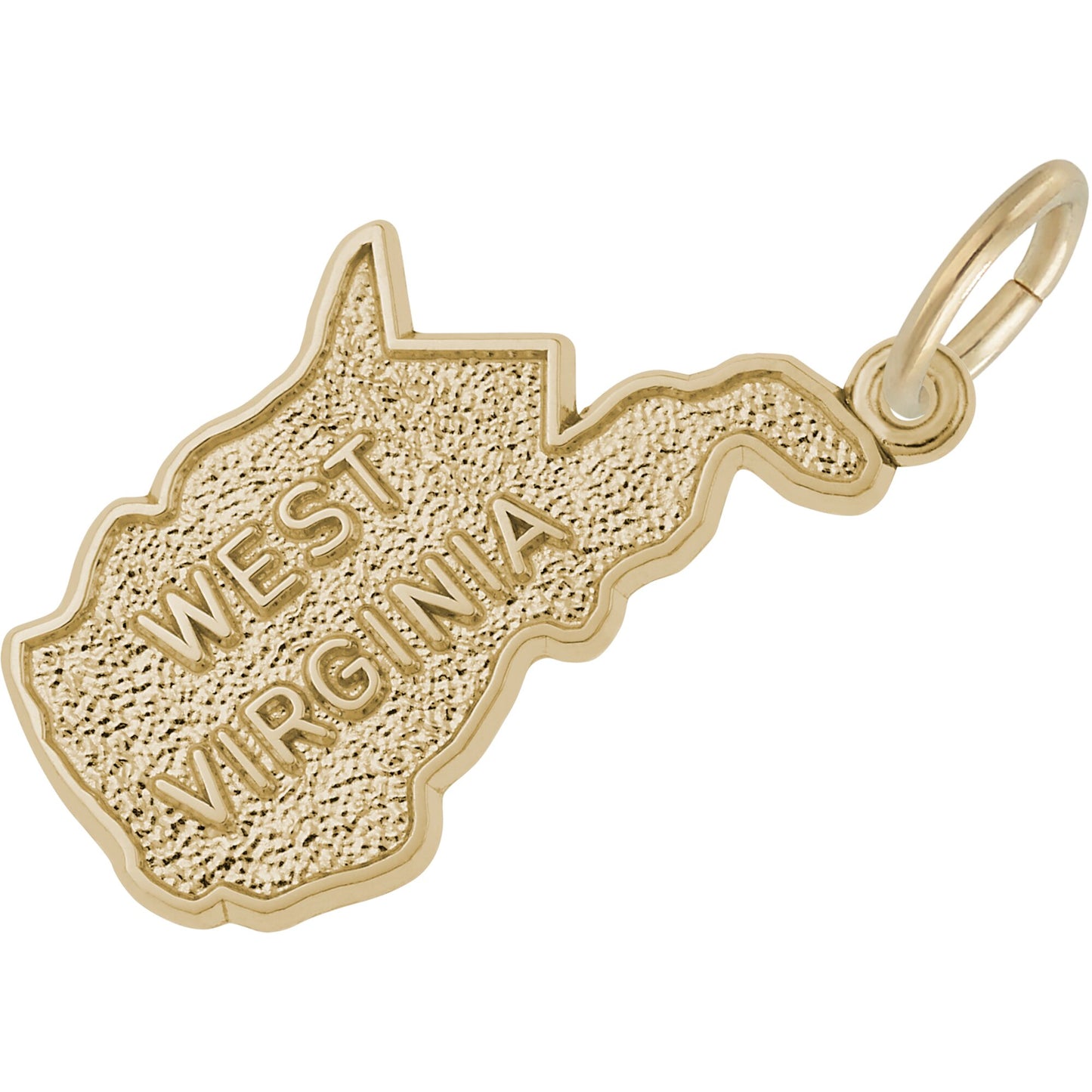 West Virginia Map Charm - Metal - Sterling Silver