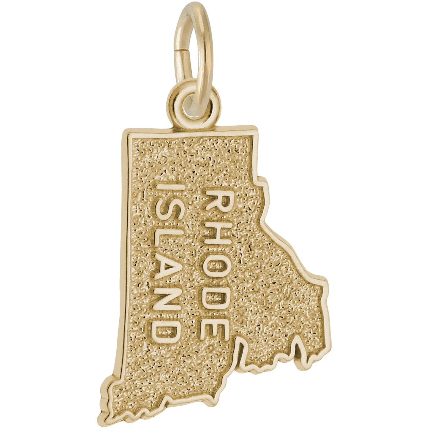 Rhode Island Map Charm - Metal - Sterling Silver