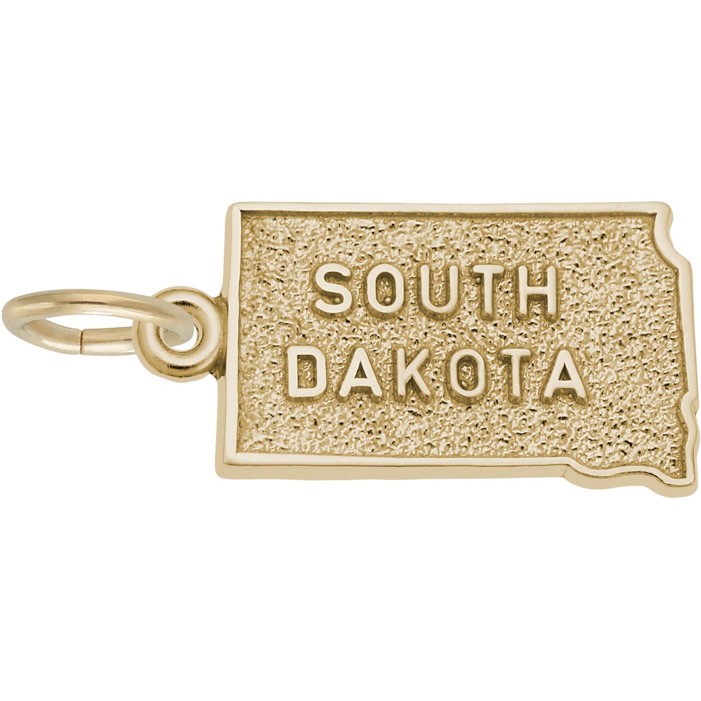South Dakota Map Charm - Metal - Sterling Silver