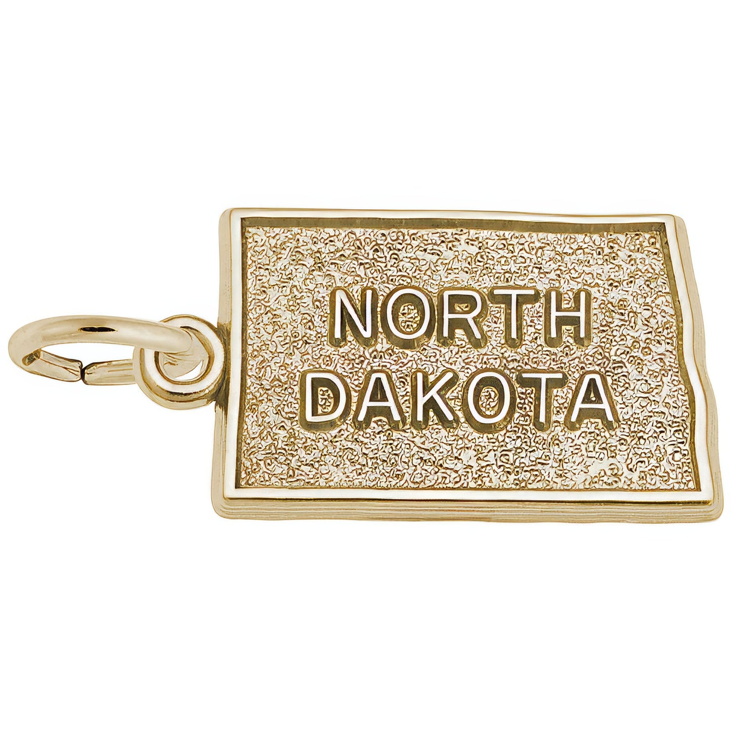 North Dakota Map Charm - Metal - Sterling Silver