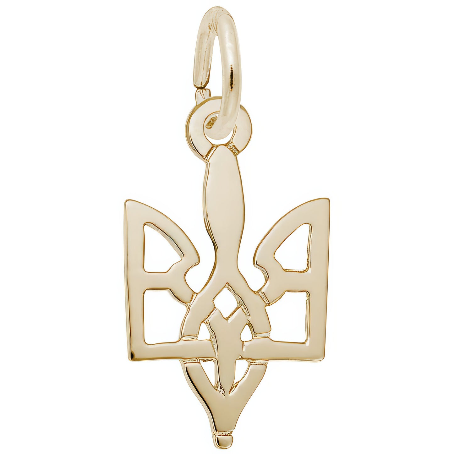 Ukrainian Trident Charm - Metal - Sterling Silver