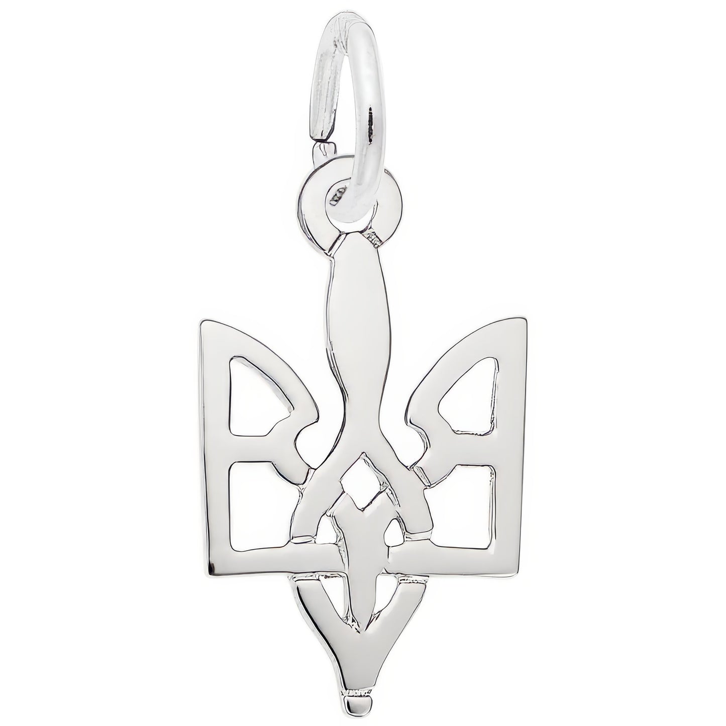 Ukrainian Trident Charm - Metal - Sterling Silver
