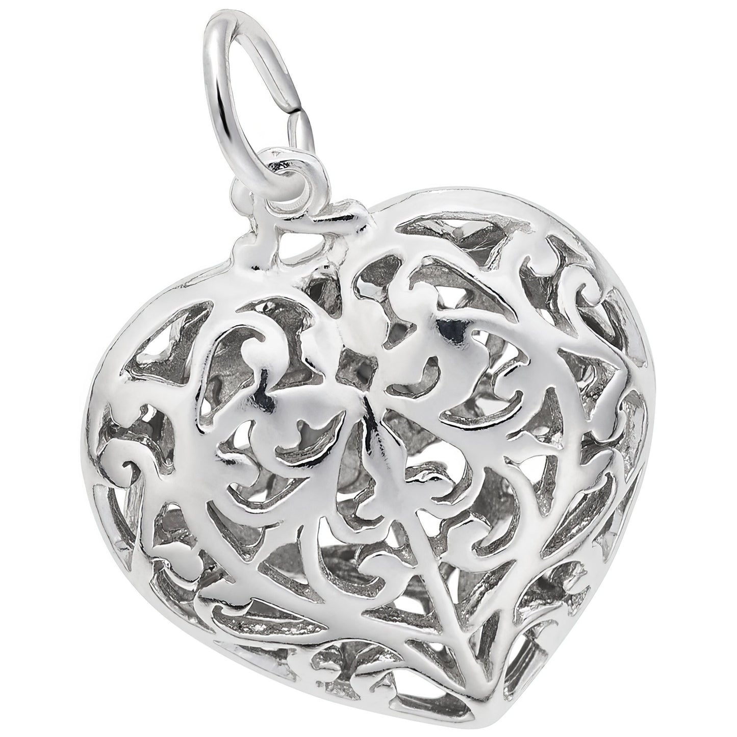 Sterling Silver Filigree Heart Charm