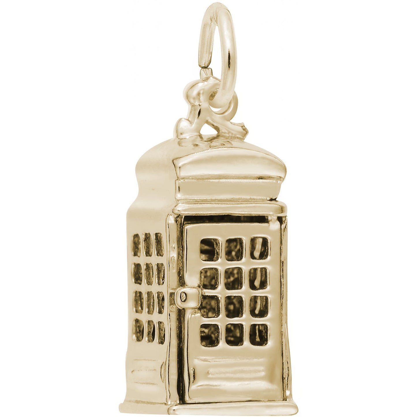 Phone Booth Charm - Metal - Sterling Silver