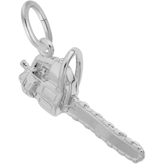 Chainsaw Charm - Metal - Sterling Silver