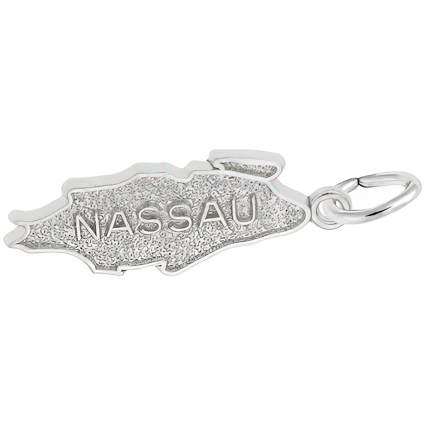Nassau Map Charm - Metal - Sterling Silver