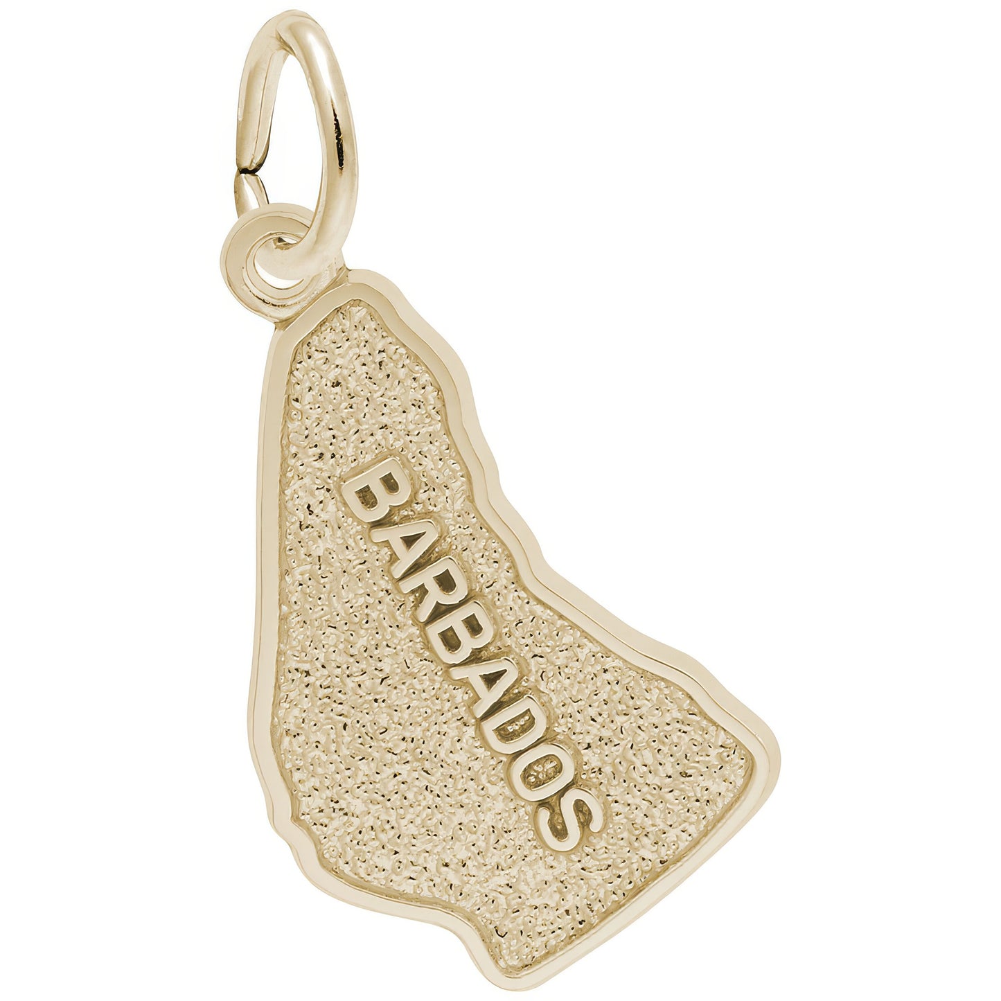 Barbados Map Charm - Metal - Sterling Silver