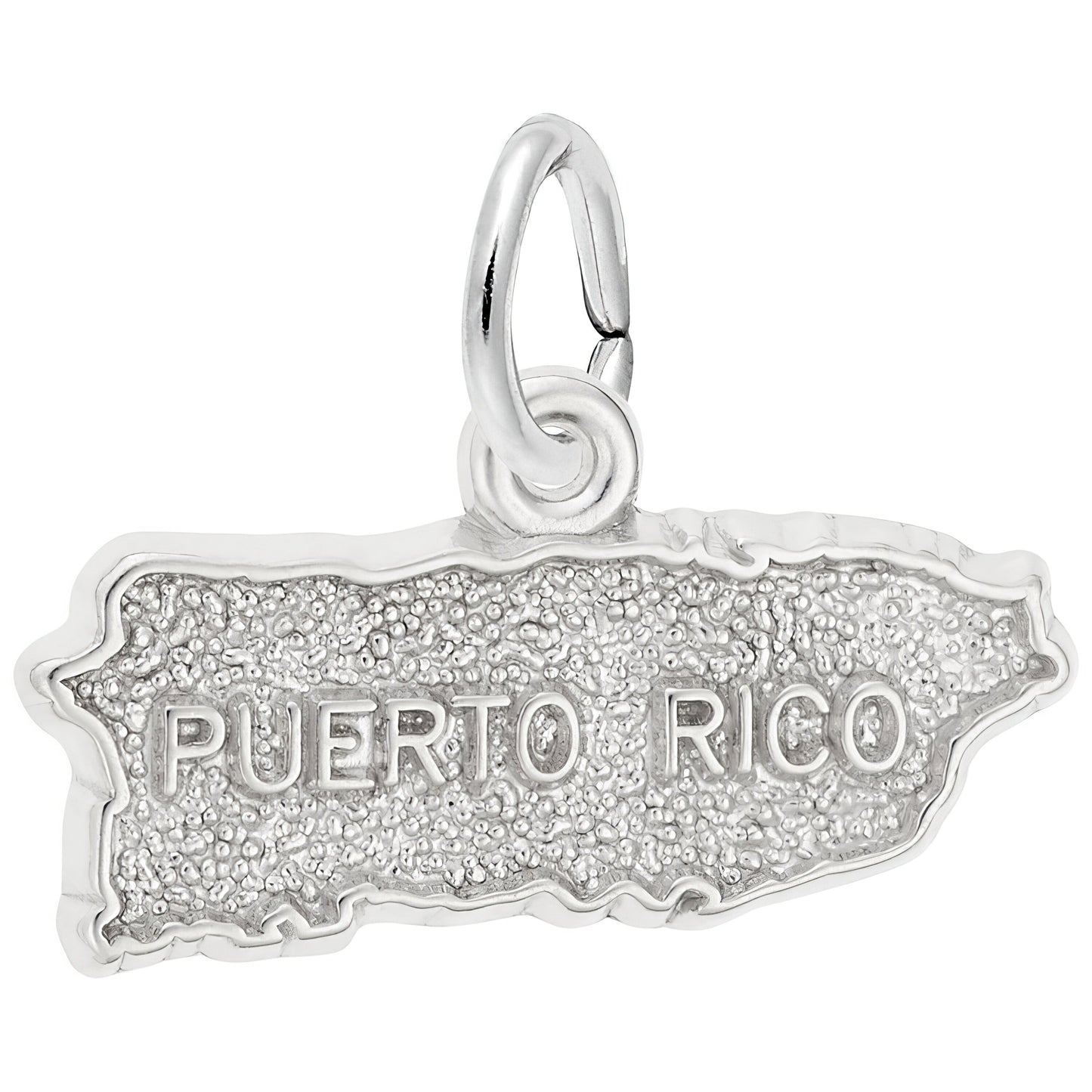 Sterling Silver Puerto Rico Map Charm