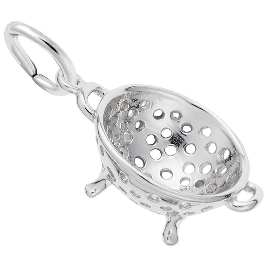 Detailed Colander Charm - Metal - Sterling Silver