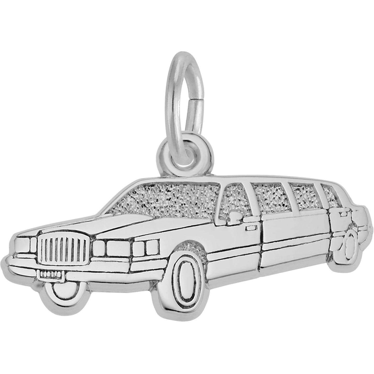 Flat Limousine Charm - Metal - Sterling Silver