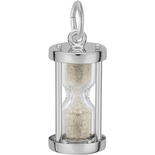 Hourglass Charm - Metal - Sterling Silver