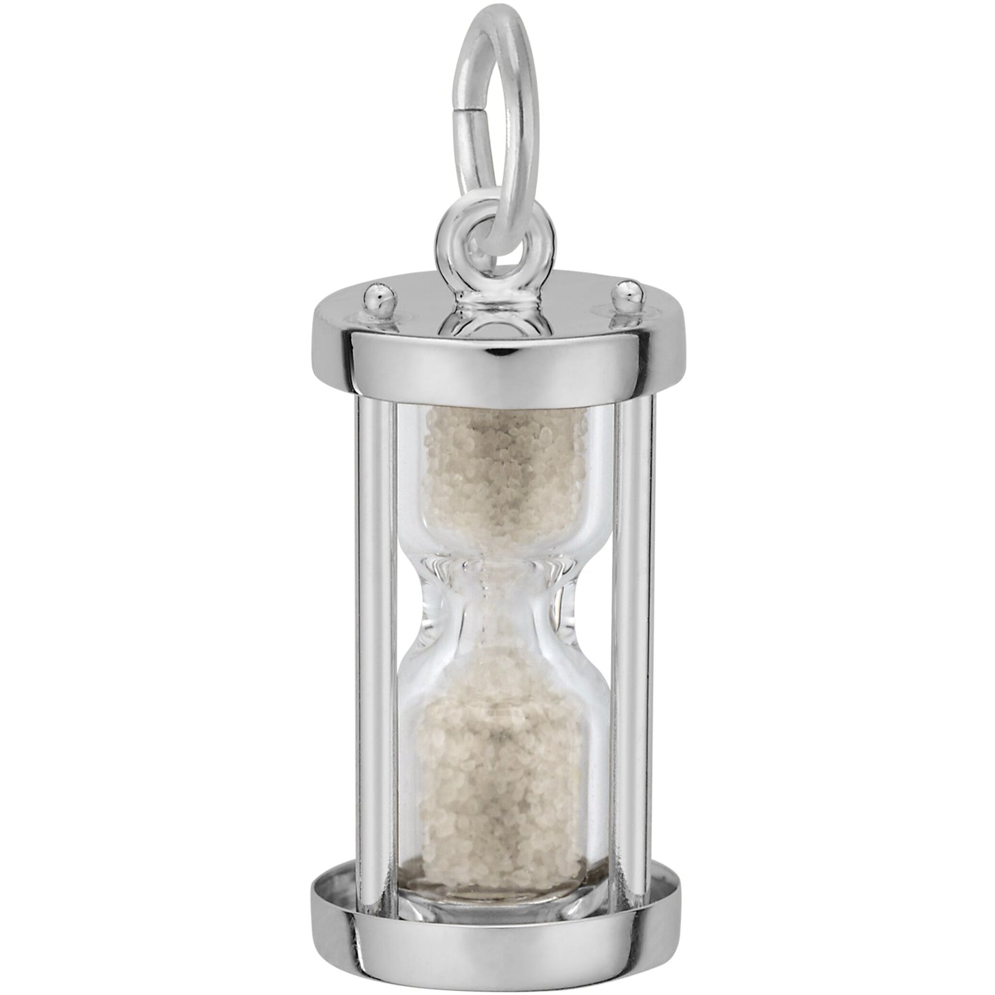 Hourglass Charm - Metal - Sterling Silver