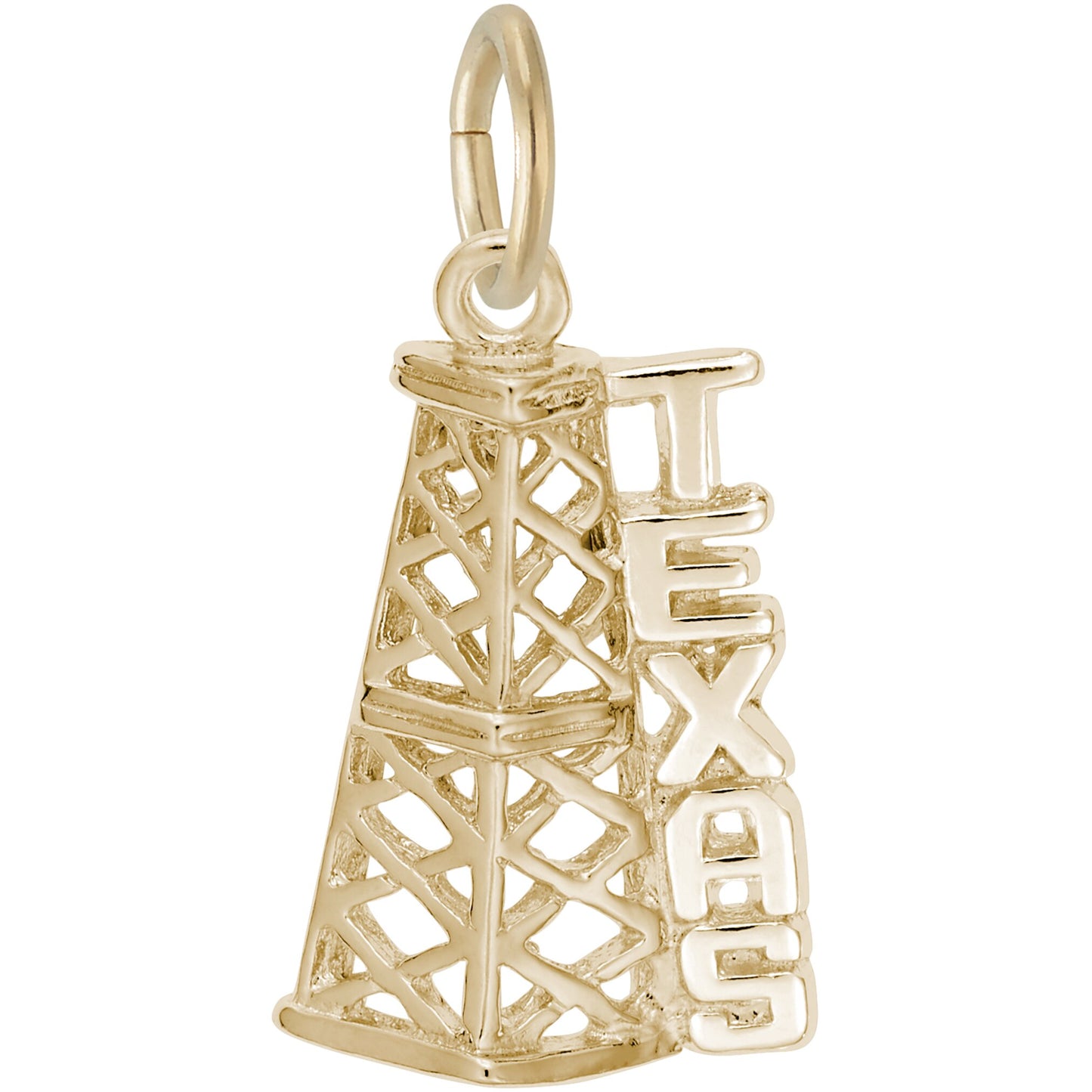 Texas Oil Rig Charm - Metal - Sterling Silver