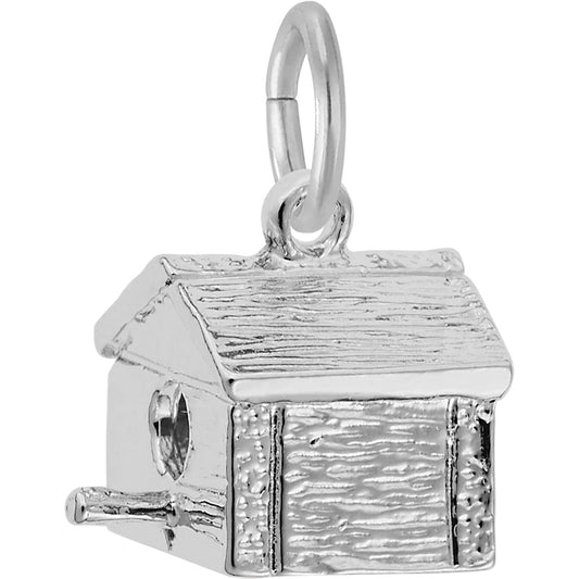 Birdhouse Charm - Metal - Sterling Silver