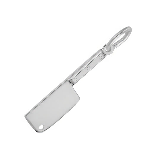 Meat Cleaver Charm - Metal - Sterling Silver
