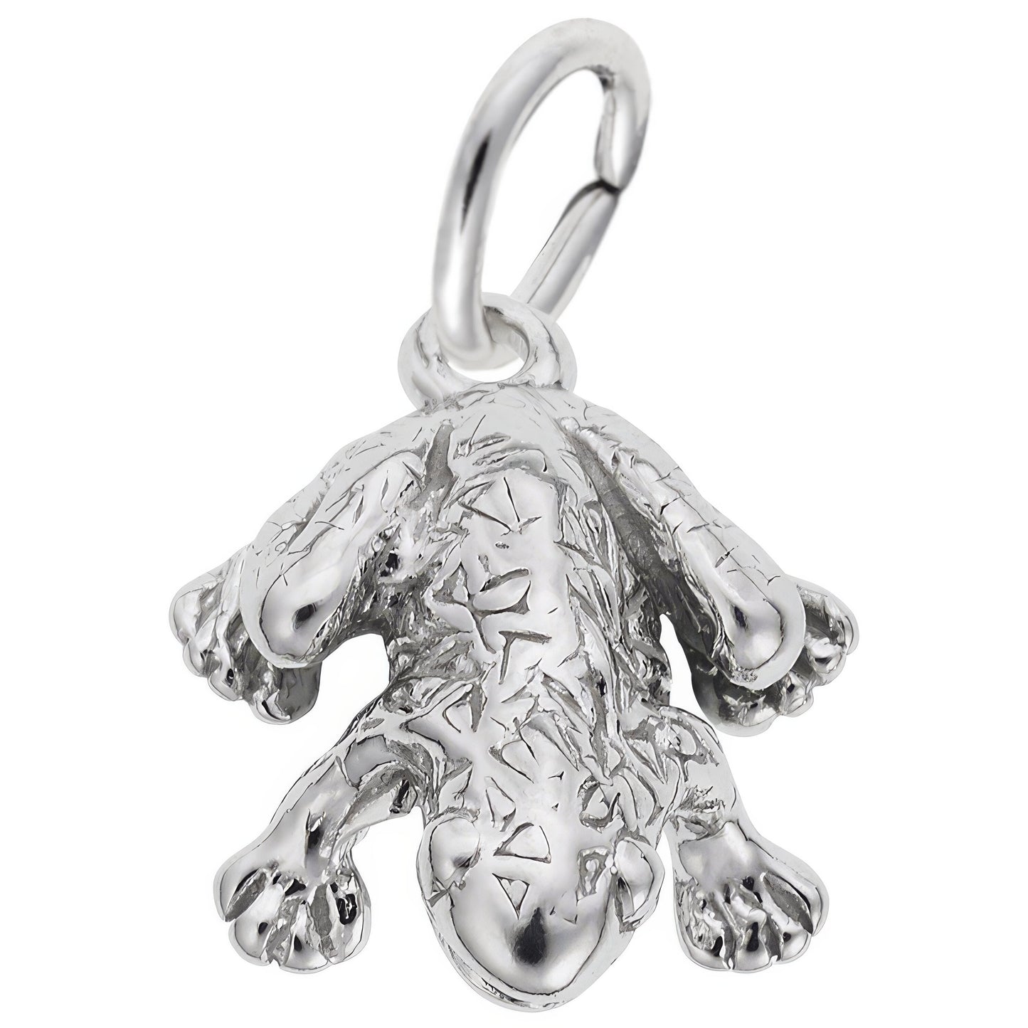 Wood Frog Charm - Metal - Sterling Silver