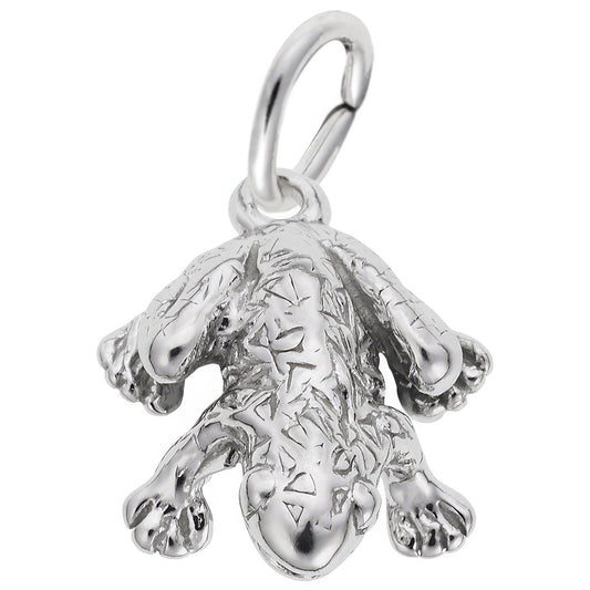 Wood Frog Charm - Metal - Sterling Silver