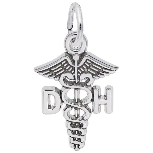 Sterling Silver Dental Hygienist Charm - 15mm x 13mm