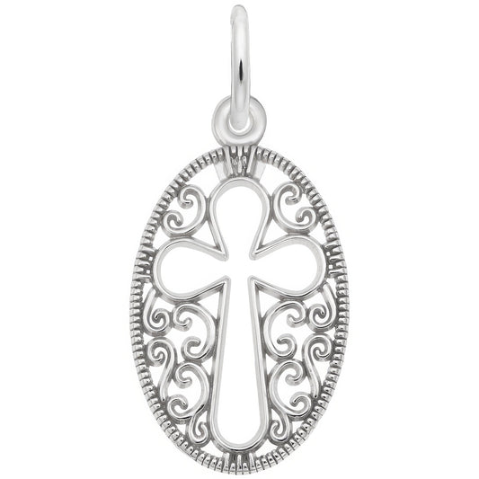 Sterling Silver Filigree Cross Charm