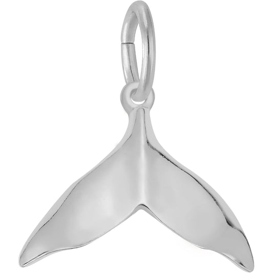 Sterling Silver Whale Tail Charm - 16mm x 19mm
