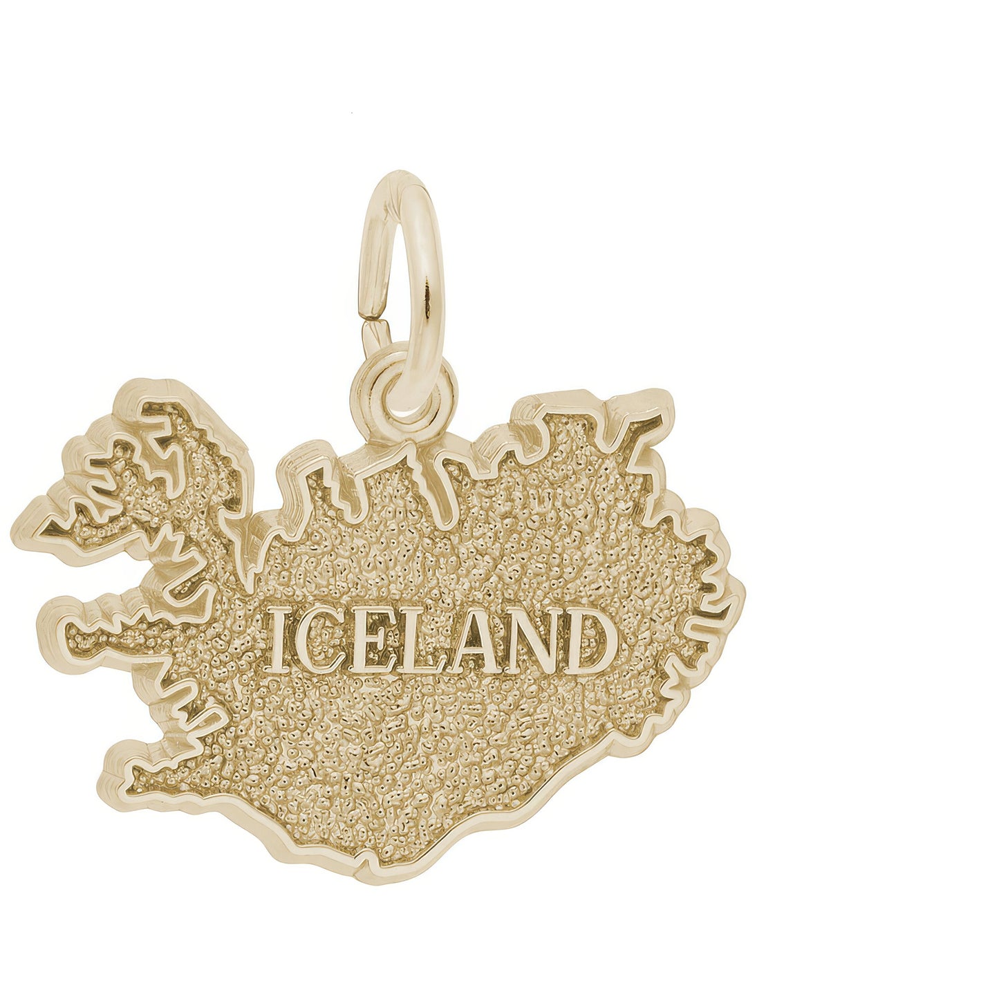 Iceland Map Charm - Metal - Sterling Silver