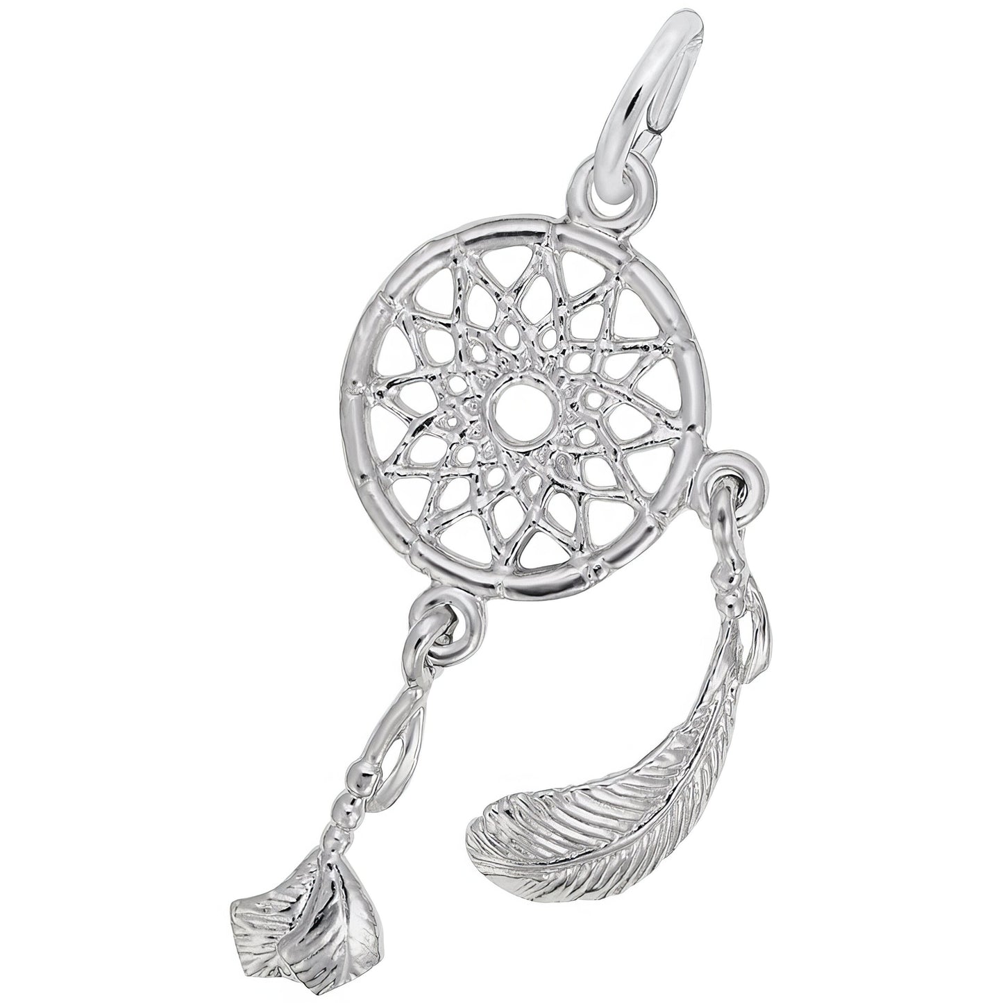 Sterling Silver Dream Catcher Charm - 13mm x 13mm