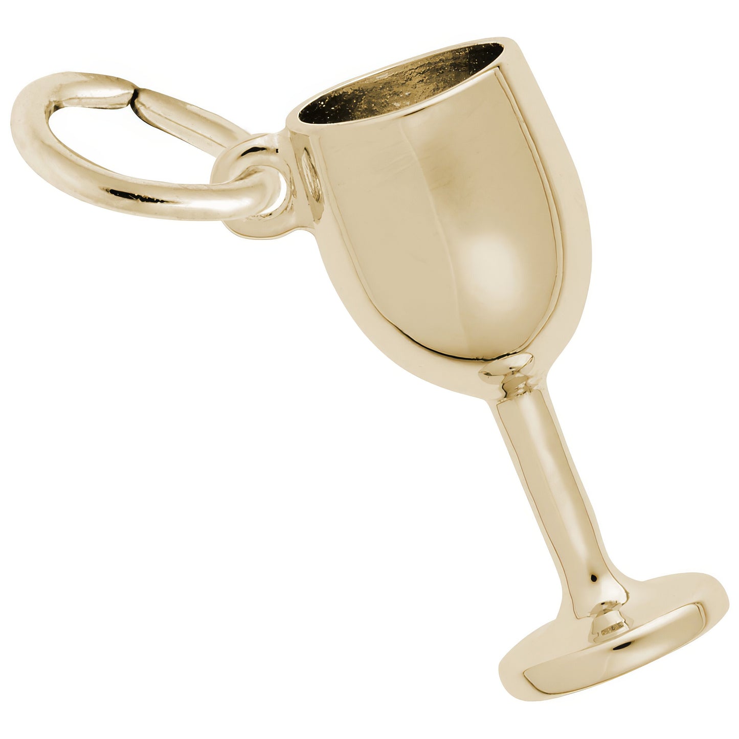 Sterling Silver Wine Glass Charm - 16mm x 7mm