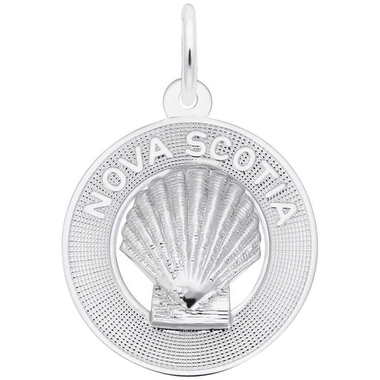 Nova Scotia Shell Ring Charm - Metal - Sterling Silver