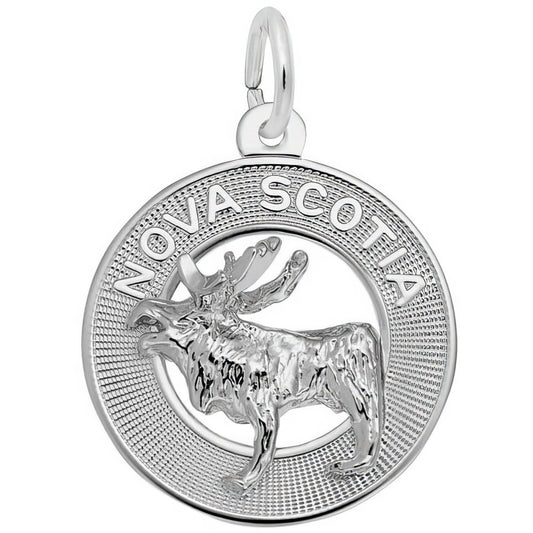 Nova Scotia Moose Ring Charm - Metal - Sterling Silver