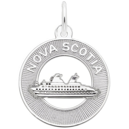 Nova Scotia Cruise Ship Ring Charm - Metal - Sterling Silver