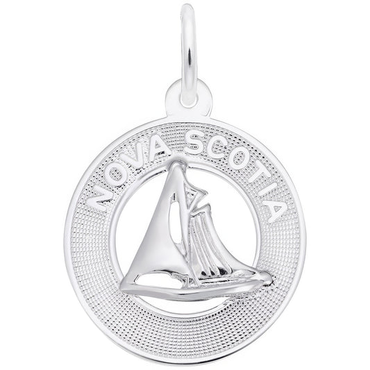Nova Scotia Sailboat Ring Charm - Metal - Sterling Silver