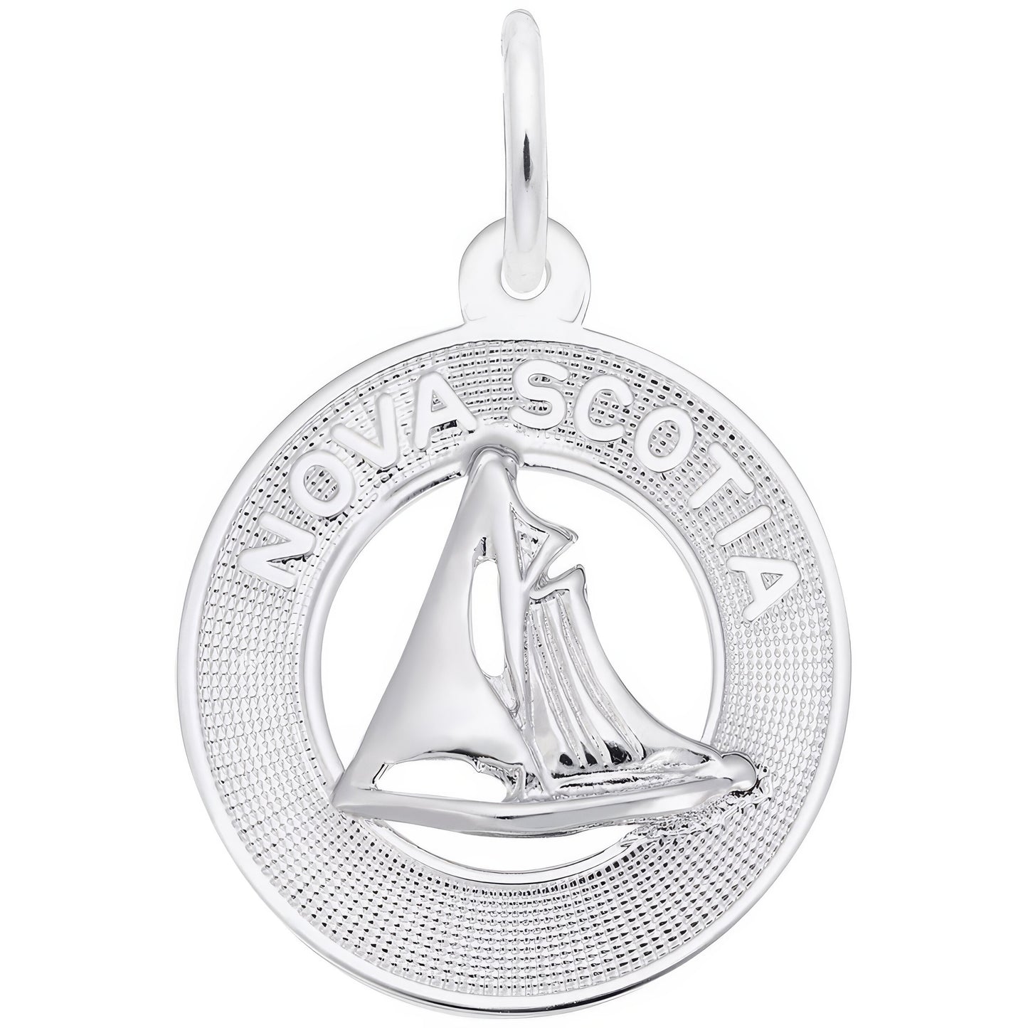 Nova Scotia Sailboat Ring Charm - Metal - Sterling Silver