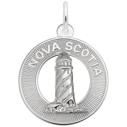 Nova Scotia Lighthouse Ring Charm - Metal - Sterling Silver