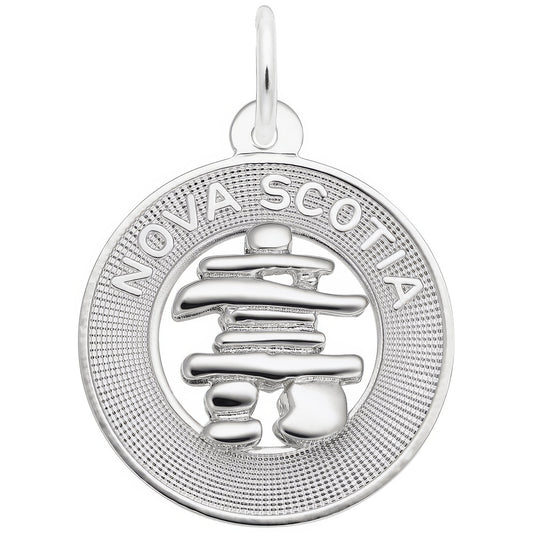 Nova Scotia Inukshuk Ring Charm - Metal - Sterling Silver