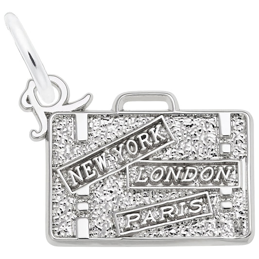 Sterling Silver Suitcase Charm