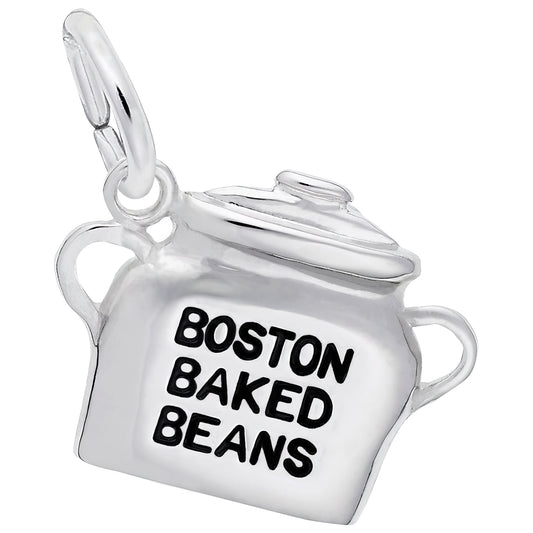 Sterling Silver Boston Baked Beans Charm - 10mm x 13mm
