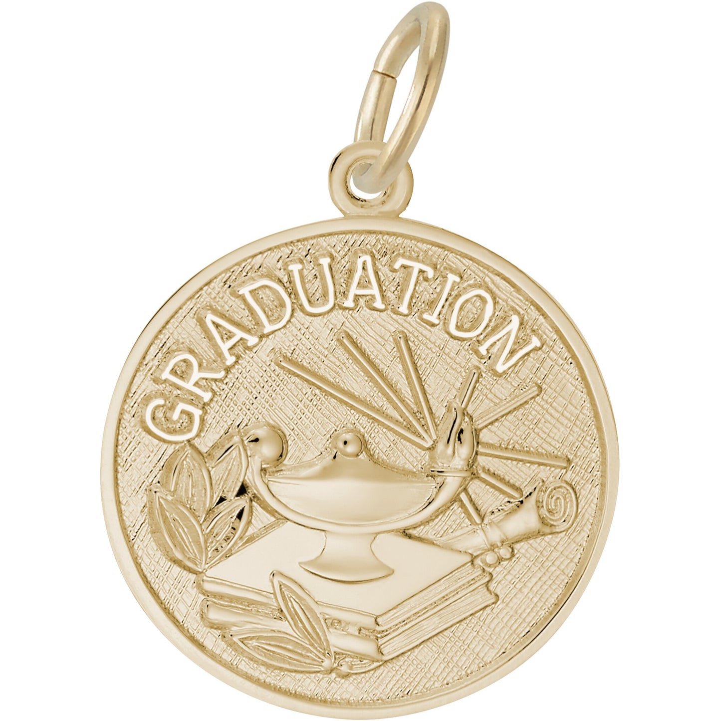Graduation Lamp of Learning Charm - Metal - Sterling Silver