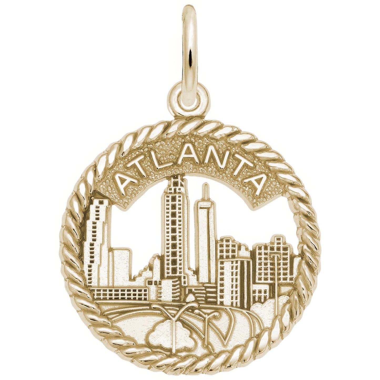 Atlanta Skyline Open Rope Charm - Metal - Sterling Silver