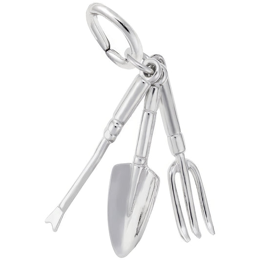 Charms Sterling Silver Gardening Tools Charm
